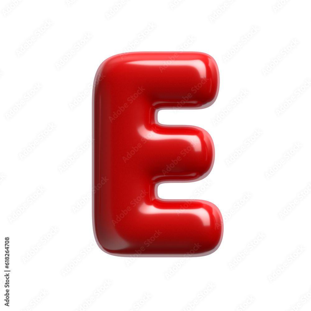 red cartoon letter E - Capital 3d glossy font - suitable for events, design or passion related subjects red cartoon letter E - Capital 3d glossy font - suitable for events, design or passion related subjects