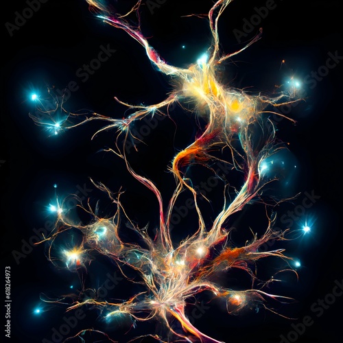 space neurons glowing abstract ethereal 