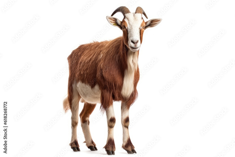 goat full body white isolated background AI Generated