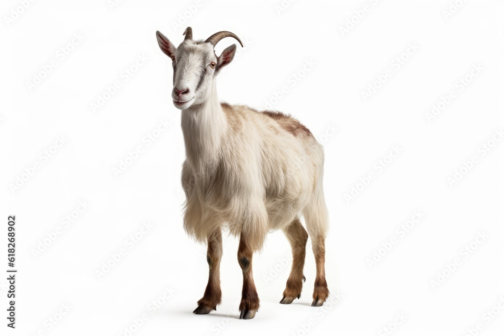 goat full body white isolated background AI Generated