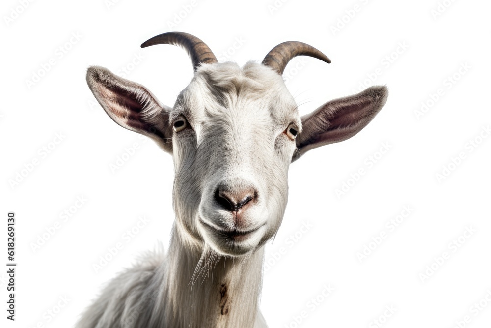 Goat white isolated background AI Generated Goat white isolated background AI Generated
