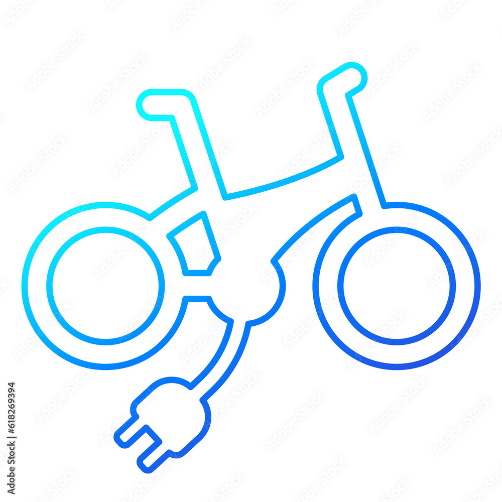 Electric bike, e-bike icon, line design Electric bike, e-bike icon, line design