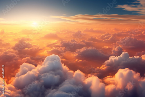 Captivating Sunset Sky Above Dramatic Clouds - Created with Generative AI Tools