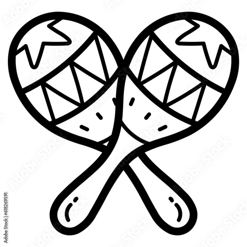 maraca line icon style