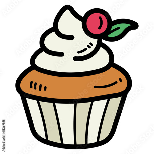 cupcake filled outline icon style
