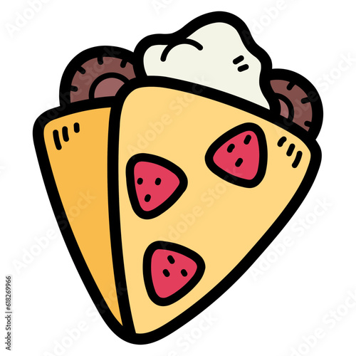 crepe filled outline icon style