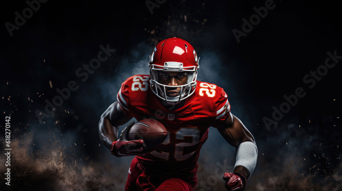 American football player in action