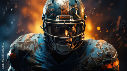 portrait of a person wearing a helmet American football