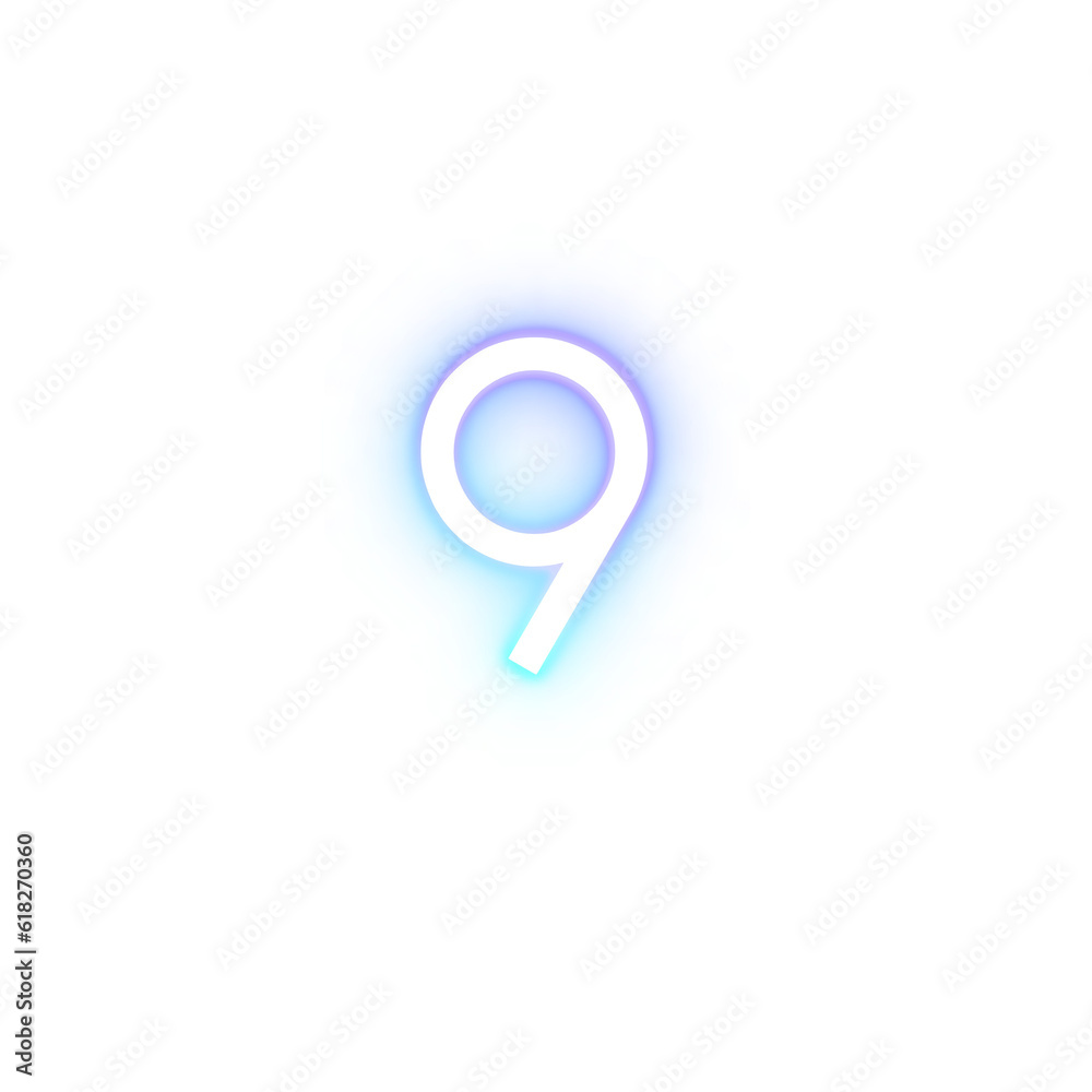 nine number alphabet font gradient neon light nine number alphabet font gradient neon light