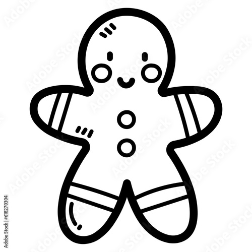 gingerbread line icon style