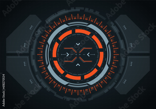 Hud futuristic element. Hi-tech user interface. Abstract virtual target. Vector illustration.