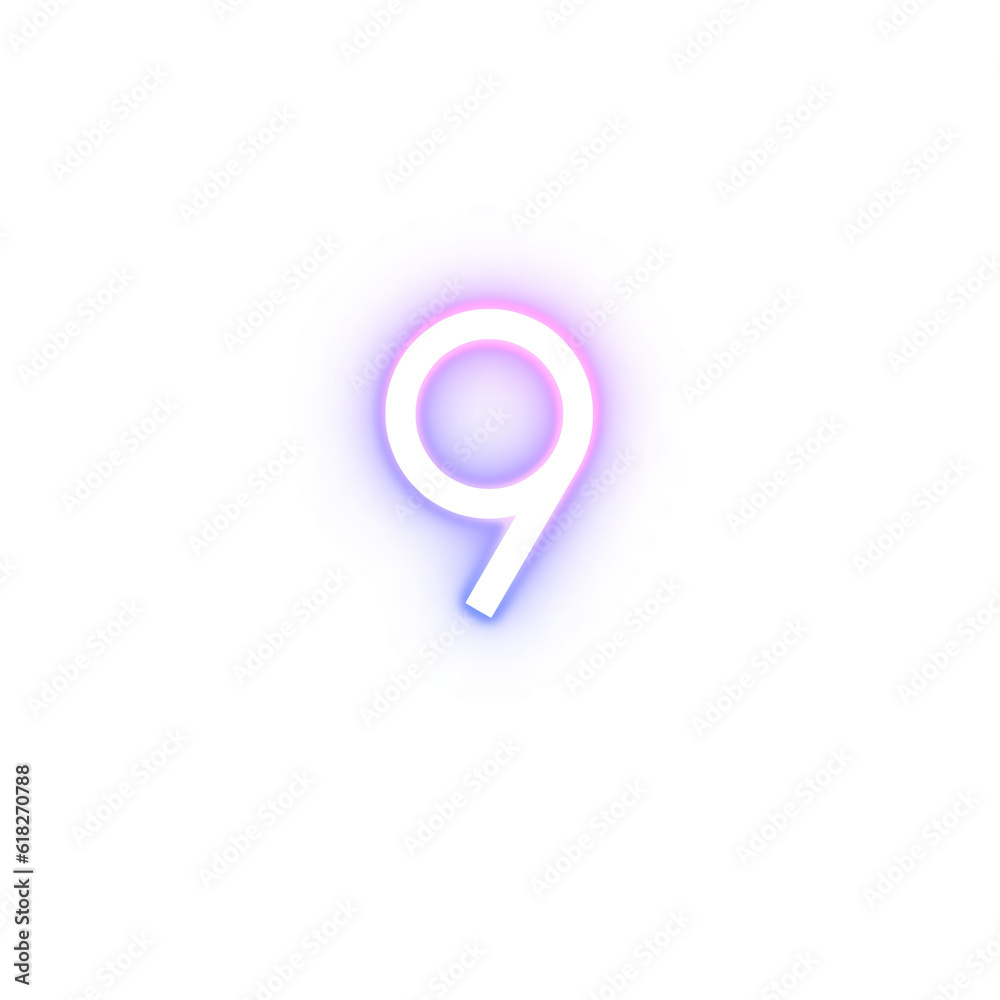 nine number alphabet font gradient neon light nine number alphabet font gradient neon light