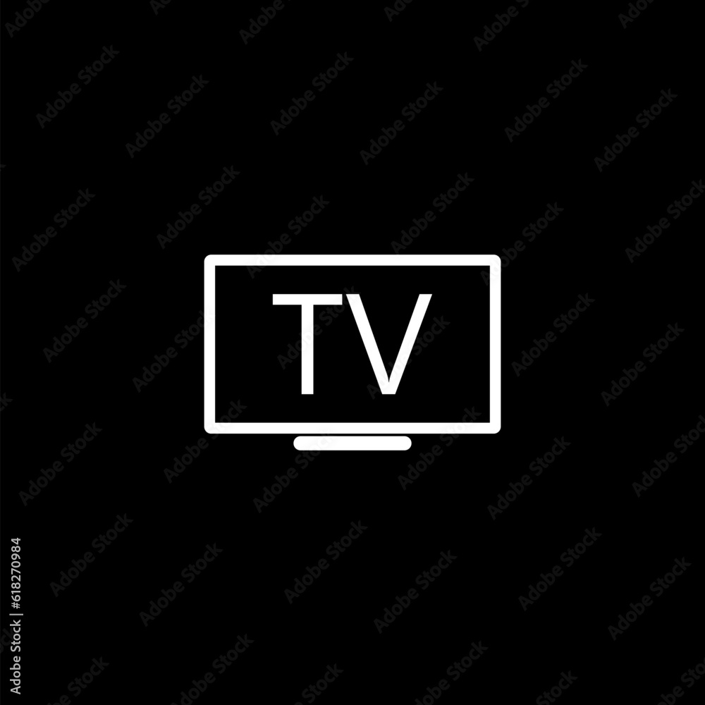 Smart TV Home icon isolated on black background Smart TV Home icon isolated on black background