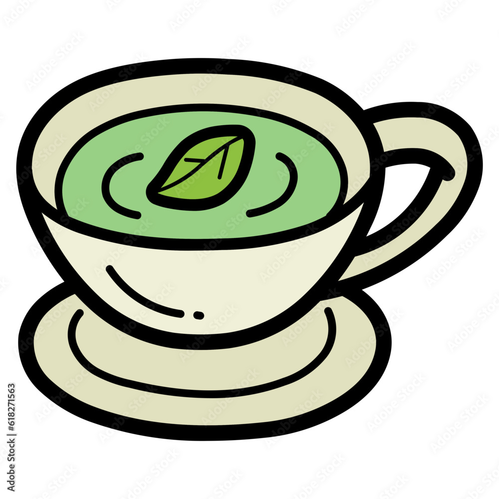 green tea filled outline icon style green tea filled outline icon style