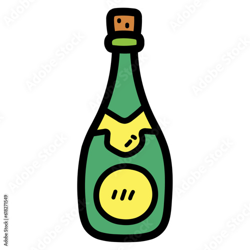 champagne filled outline icon style
