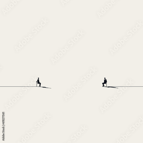 Business negotiation vector concept. Symbol of communication, deal making, strategy. Minimal illustration