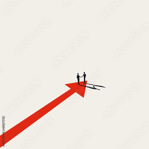 Business deal and negotiation vector concept. Symbol of success, growth, hiring, new career. Minimal illustration.