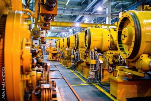 Wallpaper Mural inside factory of airplanes a lot fo machines AI Generated Torontodigital.ca