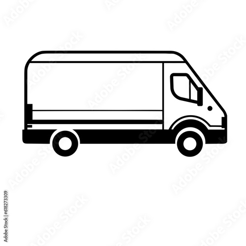 Delivery truck sign icon in flat style van vector image 