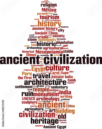 Ancient civilization word cloud