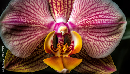 Exotic moth orchid blossoms with elegance and fragility generated by AI
