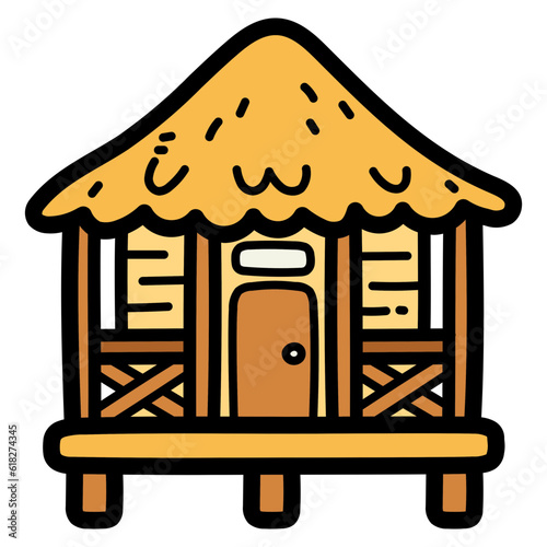 bungalow filled outline icon style