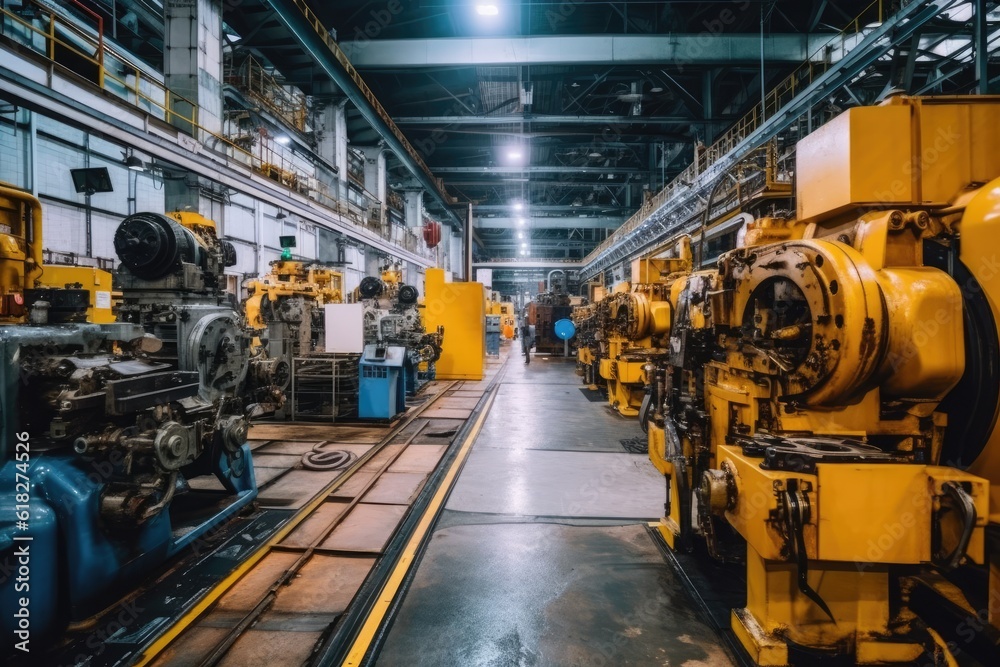 inside factory show a lot fo machines AI Generated inside factory show a lot fo machines AI Generated