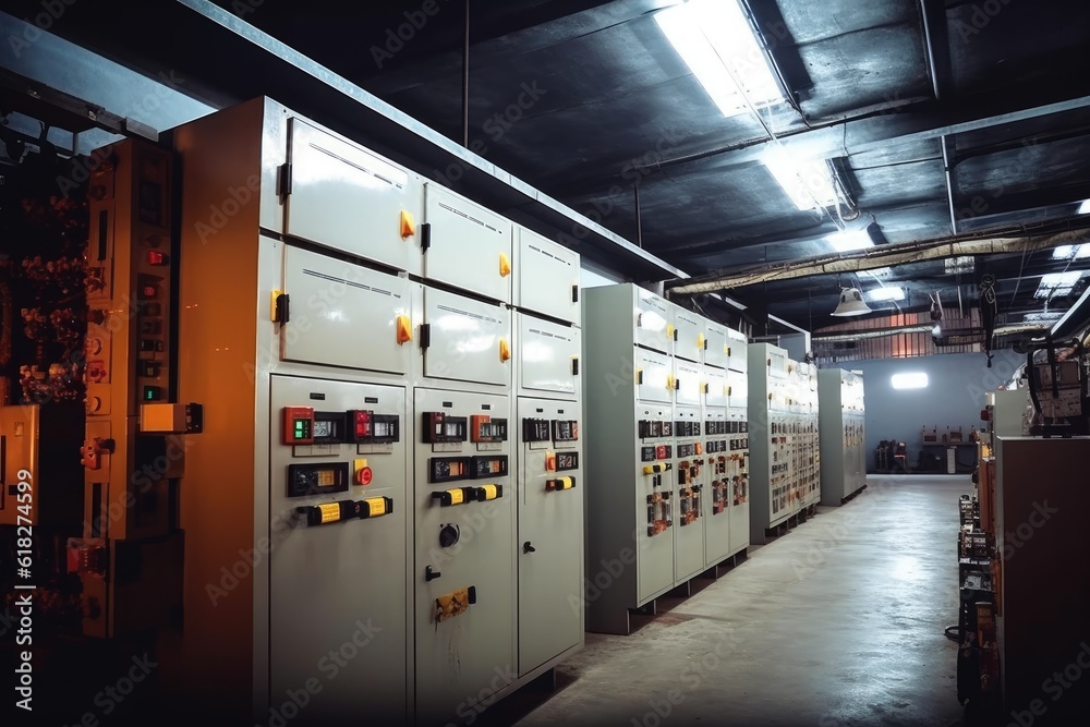 inside factory show electrical room AI Generated inside factory show electrical room AI Generated