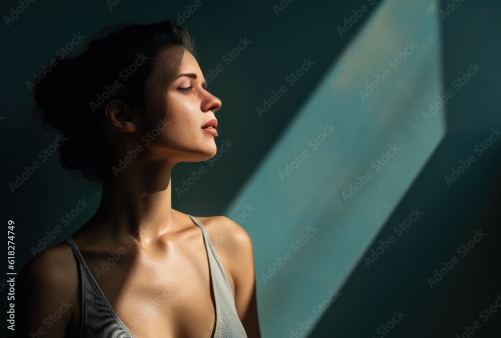 a young woman enjoying the sun rays