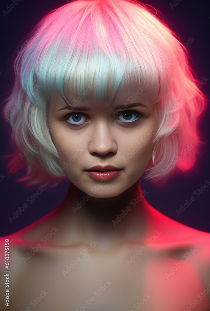 a blonde woman with a stylish haircut a blonde woman with a stylish haircut