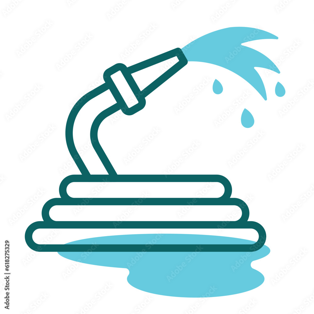 Obraz premium Isolated colored water hose gardening icon Vector illustration