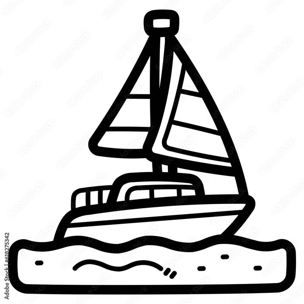 yacht line icon style yacht line icon style