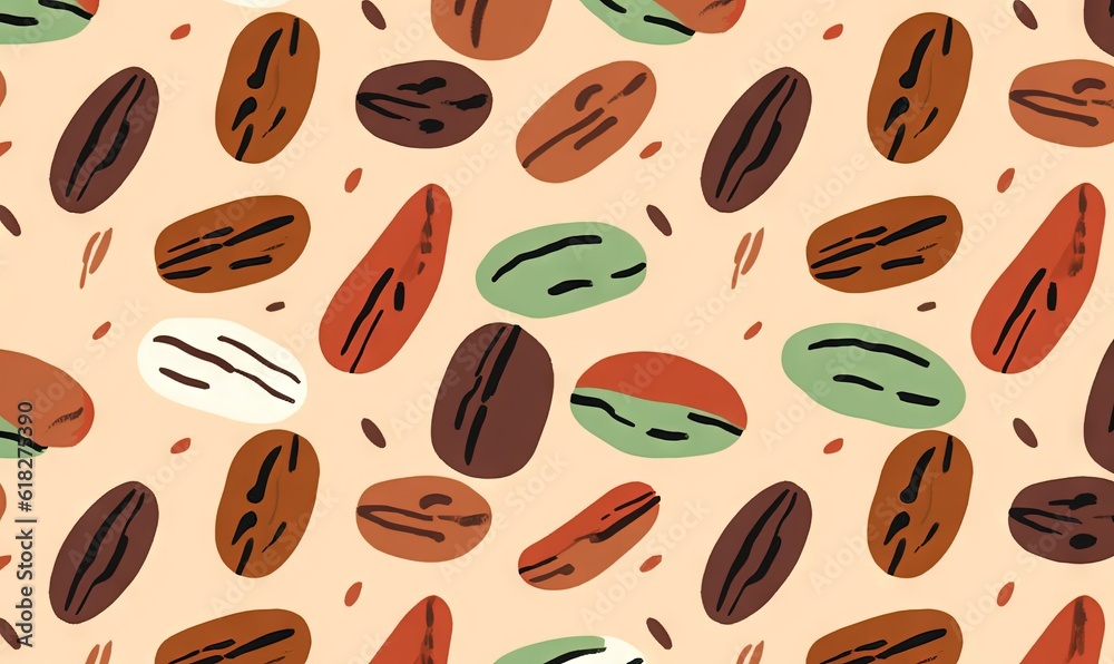 a pattern of nuts on a pink background with a green, brown, and white stripe on the bottom of the image and a green and brown stripe on the top of the bottom of the image. generative ai a pattern of nuts on a pink background with a green, brown, and white stripe on the bottom of the image and a green and brown stripe on the top of the bottom of the image. generative ai