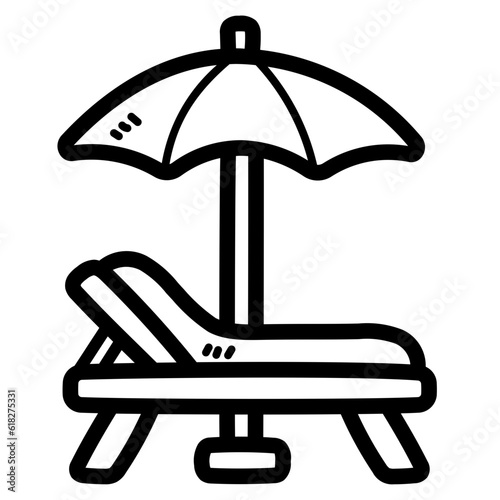 sunbed line icon style