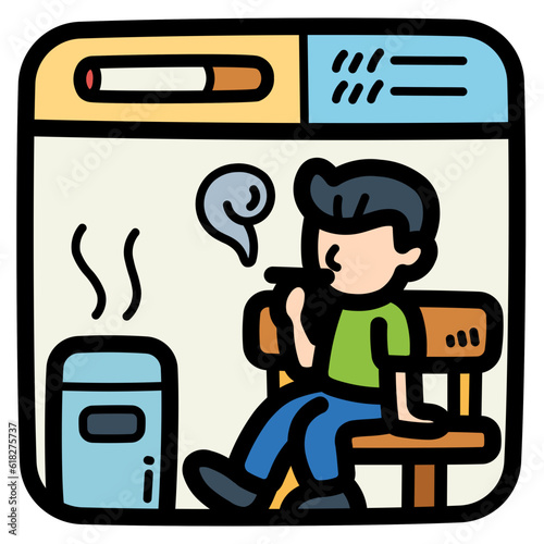 smoking room filled outline icon style