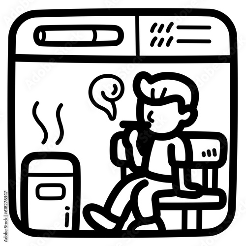 smoking room line icon style