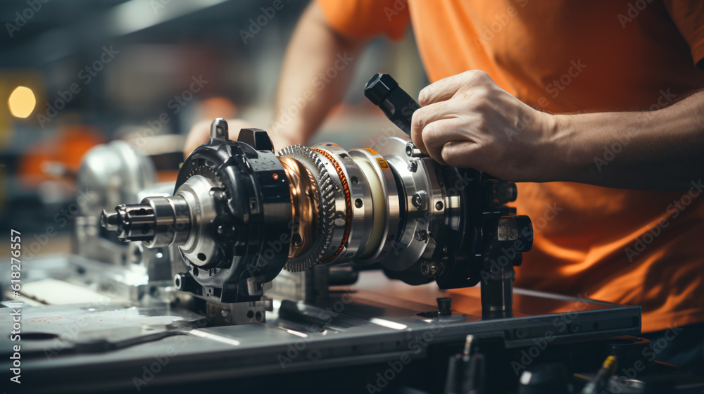 hand of a worker working in industrial factory