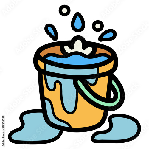 bucket filled outline icon style