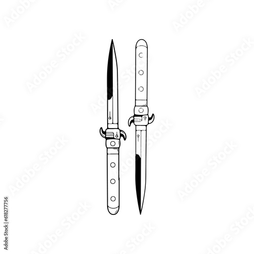 vector illustration of two knives