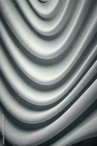 Semicircular folds of gray fabric. Generative AI