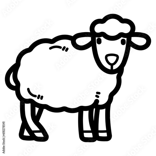 sheep line icon style