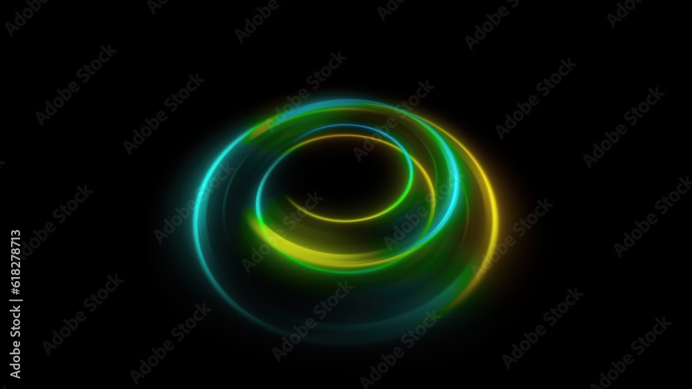 Luminous swirling glowing circles