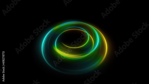 Luminous swirling glowing circles