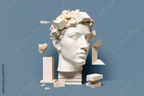 Greek sculpture contemporary art. Generative AI