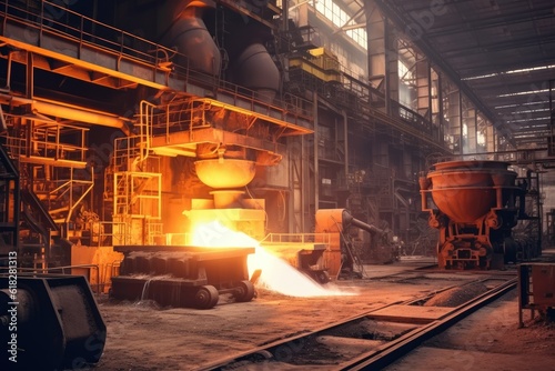 inside steel smelting factory activity © NikahGeh
