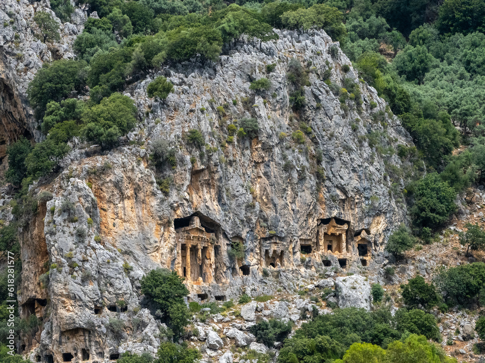 Antike Stadt Kaunos, Die Felsengräber bei Dalyan Antike Stadt Kaunos, Die Felsengräber bei Dalyan