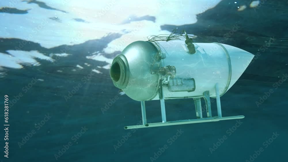 custom made wallpaper toronto digitalmodel submarine bathyscaphe concept of a swimming vehicle by type on a sunken boat Titan rotates 3d render