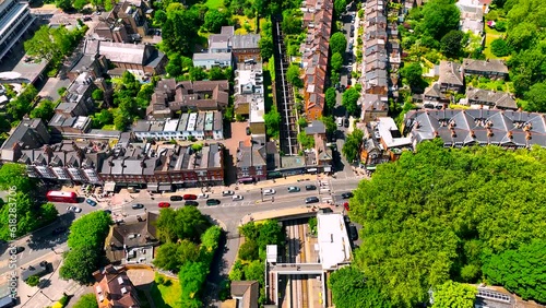 Aerial view of Belsize Park, a residential area of Hampstead in the London Borough of Camden, England photo