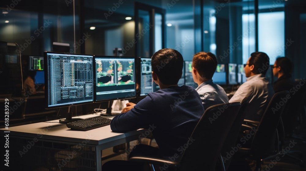 Obraz premium Professionals undergo training and earn certifications in various IT disciplines