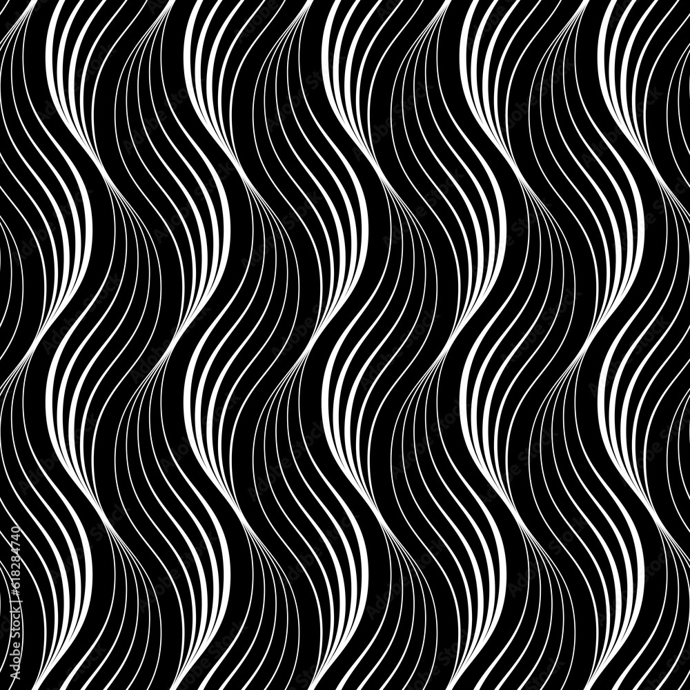 Vector seamless texture. Modern geometric background. Mesh of wavy threads.
